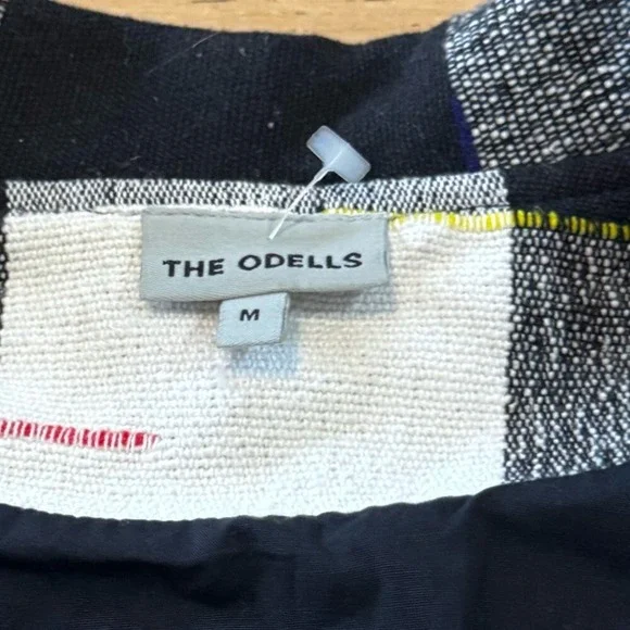 THE ODELLS Black White Buffalo Check Rainbow Embroidered Cotton Blazer M (1232) - Picture 4 of 12